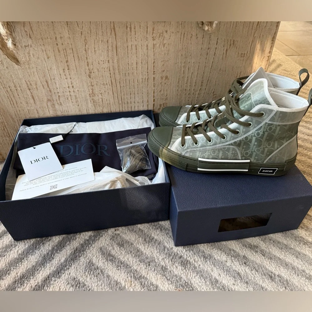 Dior B23 High 'Dior Oblique - Olive' - Picture 2 of 6